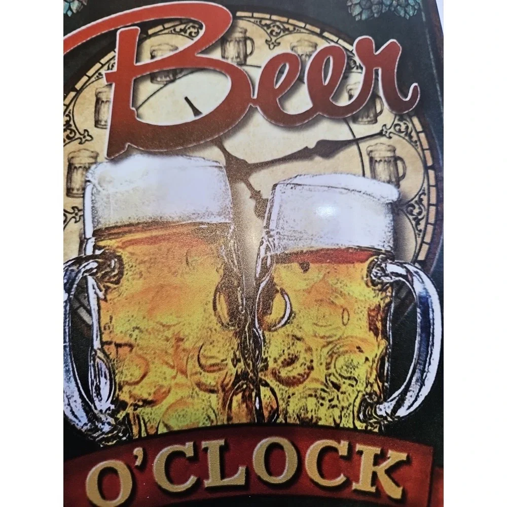 Its Beer OClock Enjoy 8x12 Rustic Metal Tin Sign Bar Pub Lounge Wall Decor